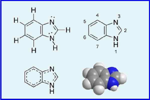 Benzimidazol (C7H6N2) historia, struktur, fördelar, nackdelar