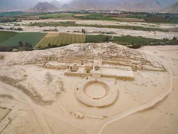 Caral Culture Discovery, alkuperä, sijainti, arkkitehtuuri