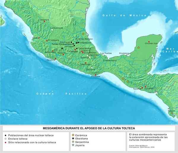 Origine de la culture toltec, emplacement, caractéristiques, organisation