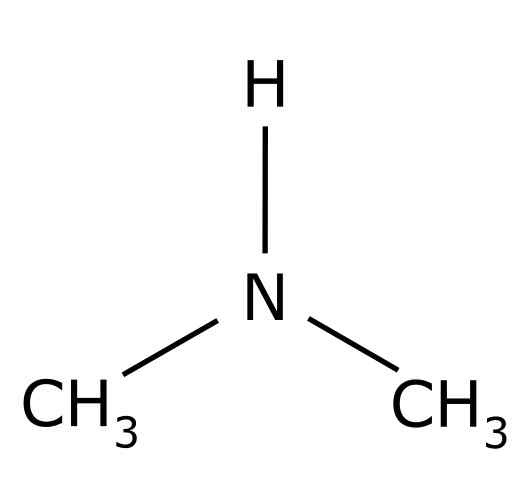 Structure de diméthylamine ((CH3) 2NH), propriétés, utilisations, risques