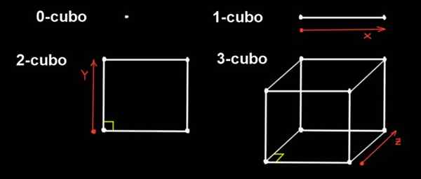 Definição de Hypercubo, dimensões, coordenadas, desdobrado