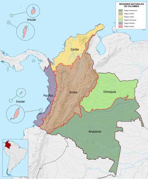 6 kawasan semula jadi Colombia dan ciri -cirinya