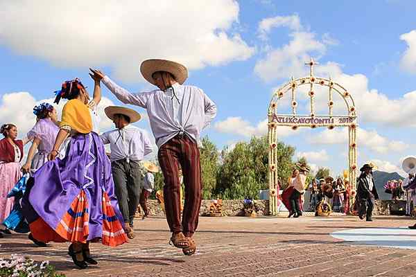 Typische Kostüme von Puebla bei Männern und Frauen (Beschreibung)