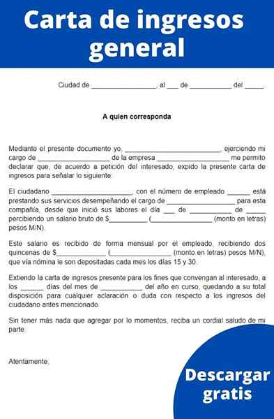 Carta de renda