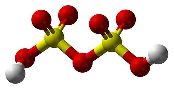 Čo je disulfurické, čo je, štruktúra, vlastnosti, používa