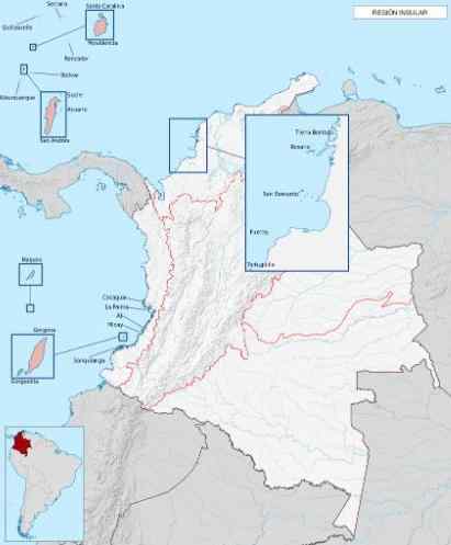 Population de la région de l'île en Colombie