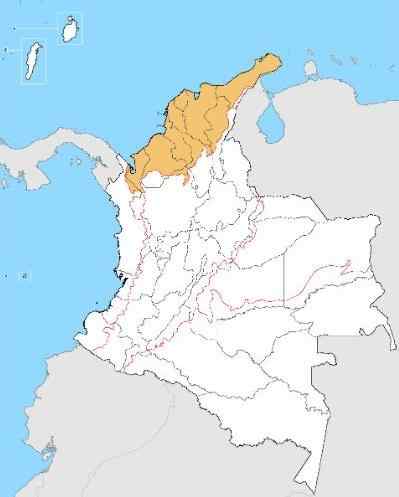 Erleichterung der karibischen Region Kolumbiens